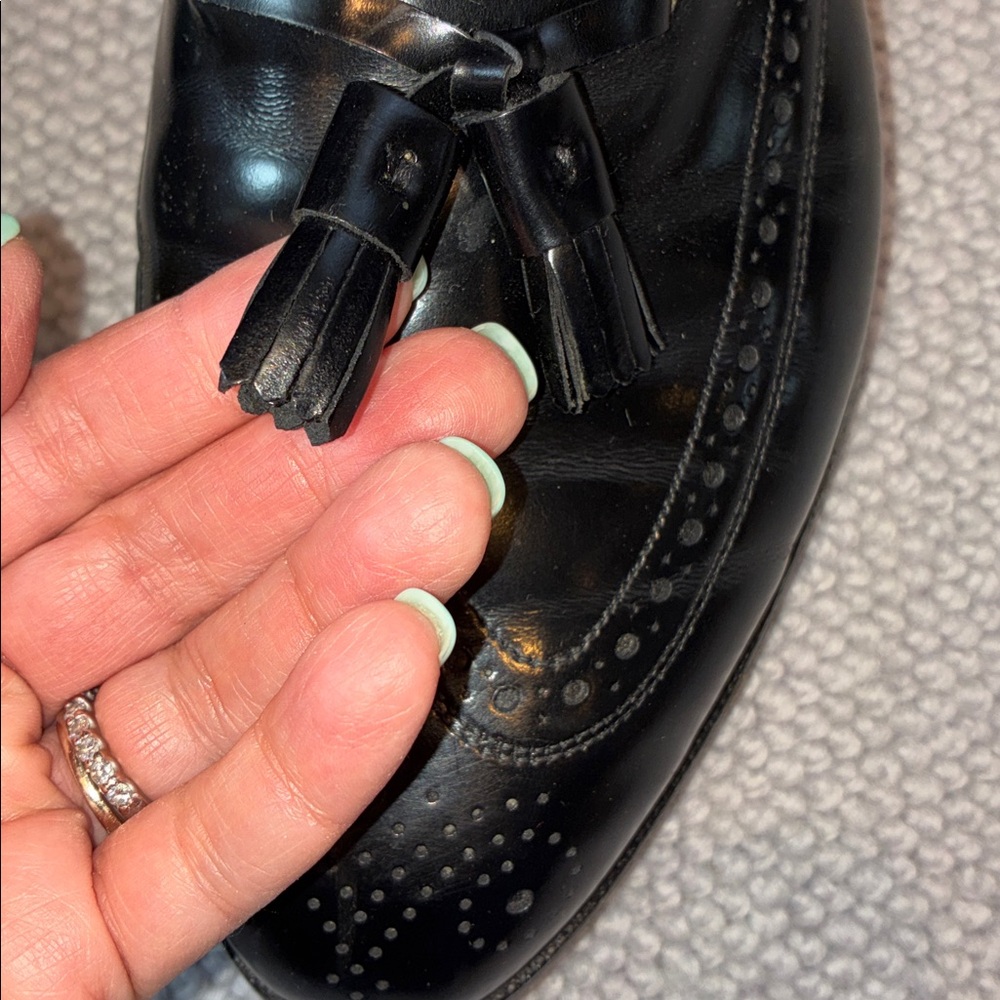 Johnston & Murphy Aristocraft Black Leather Tassel Loafers, Mens Size 10 - Picture 3 of 7